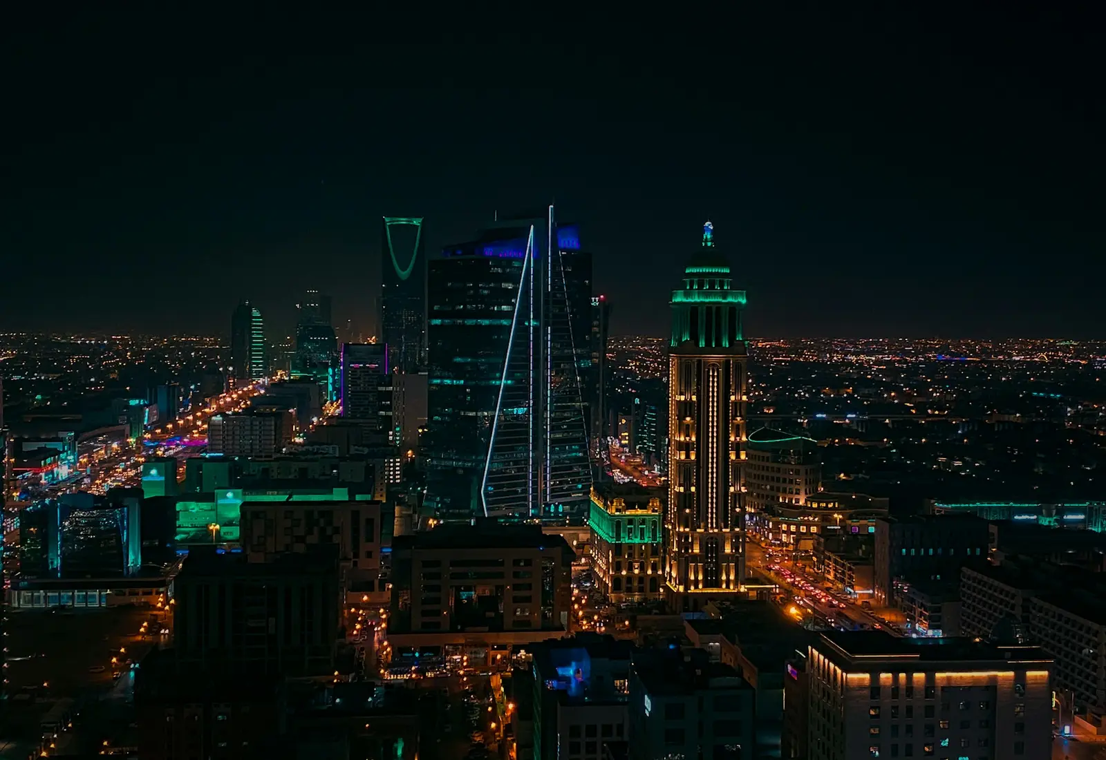 أفق مدينة الرياض عند الغروب